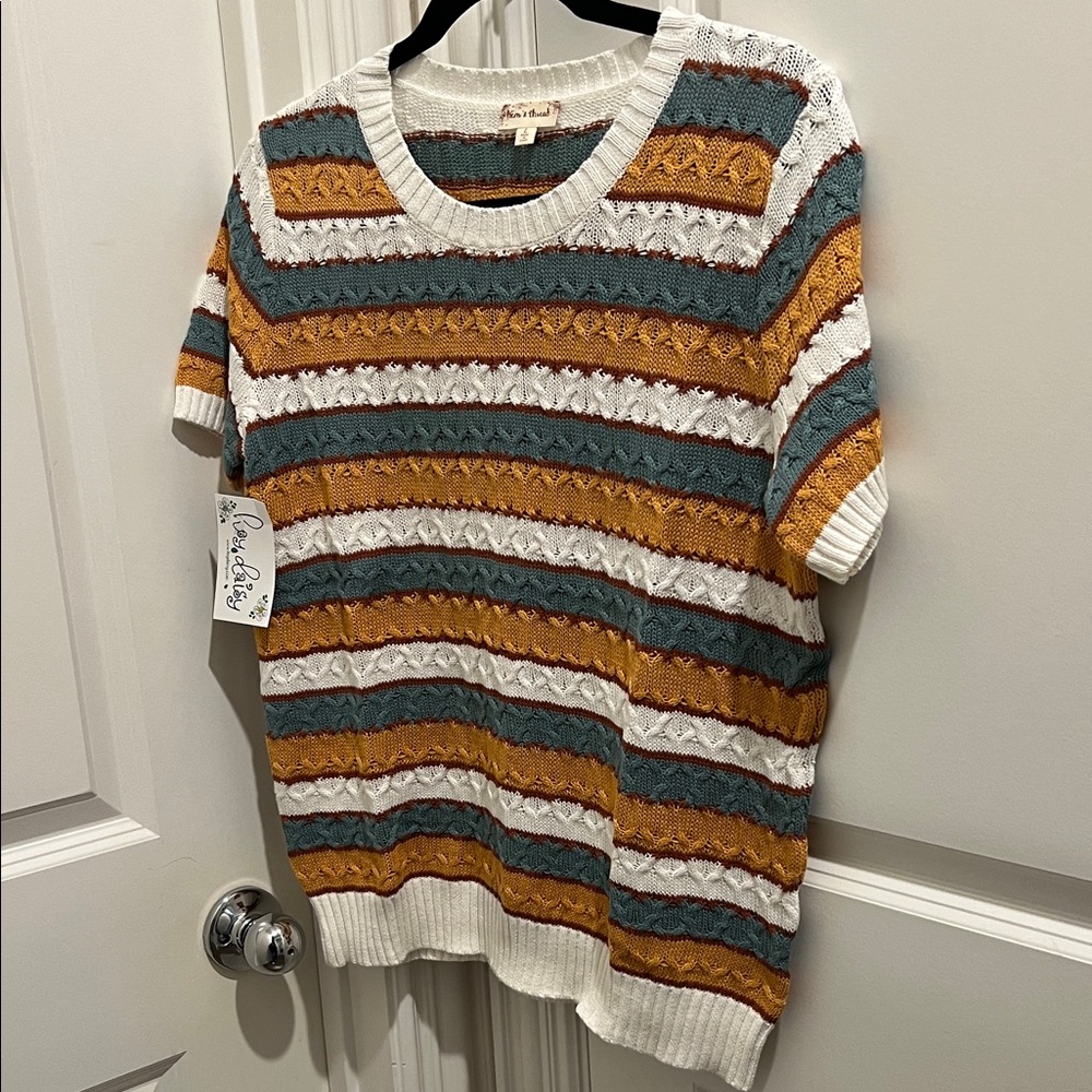 Hem & Thread Multicolor Striped Sweater